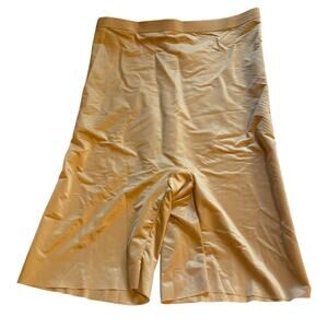 Spanx High Waisted Mid Thigh Shorts Super Slimming Natural Nude Color Large